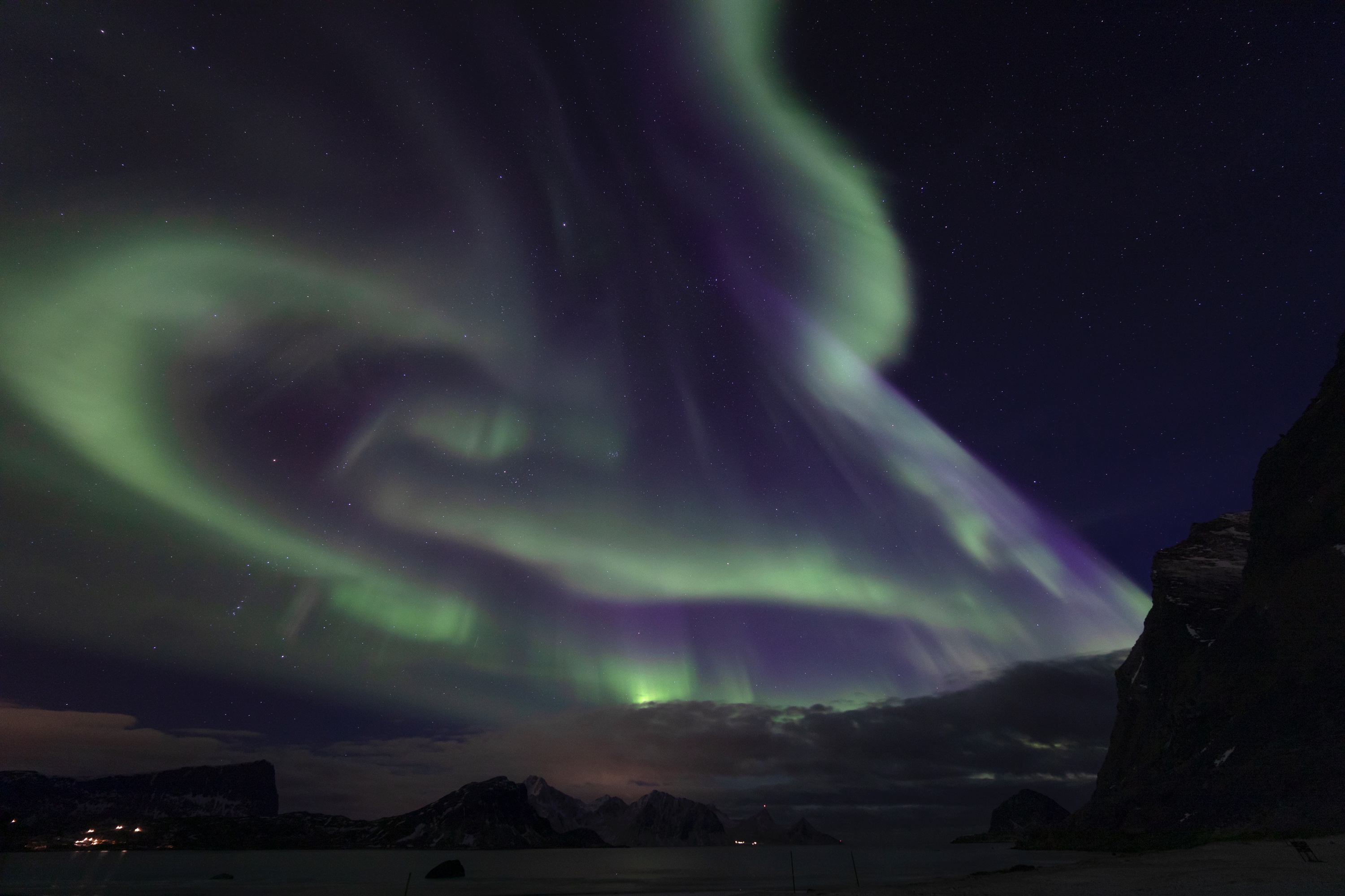 das seltene blaue Nordlicht