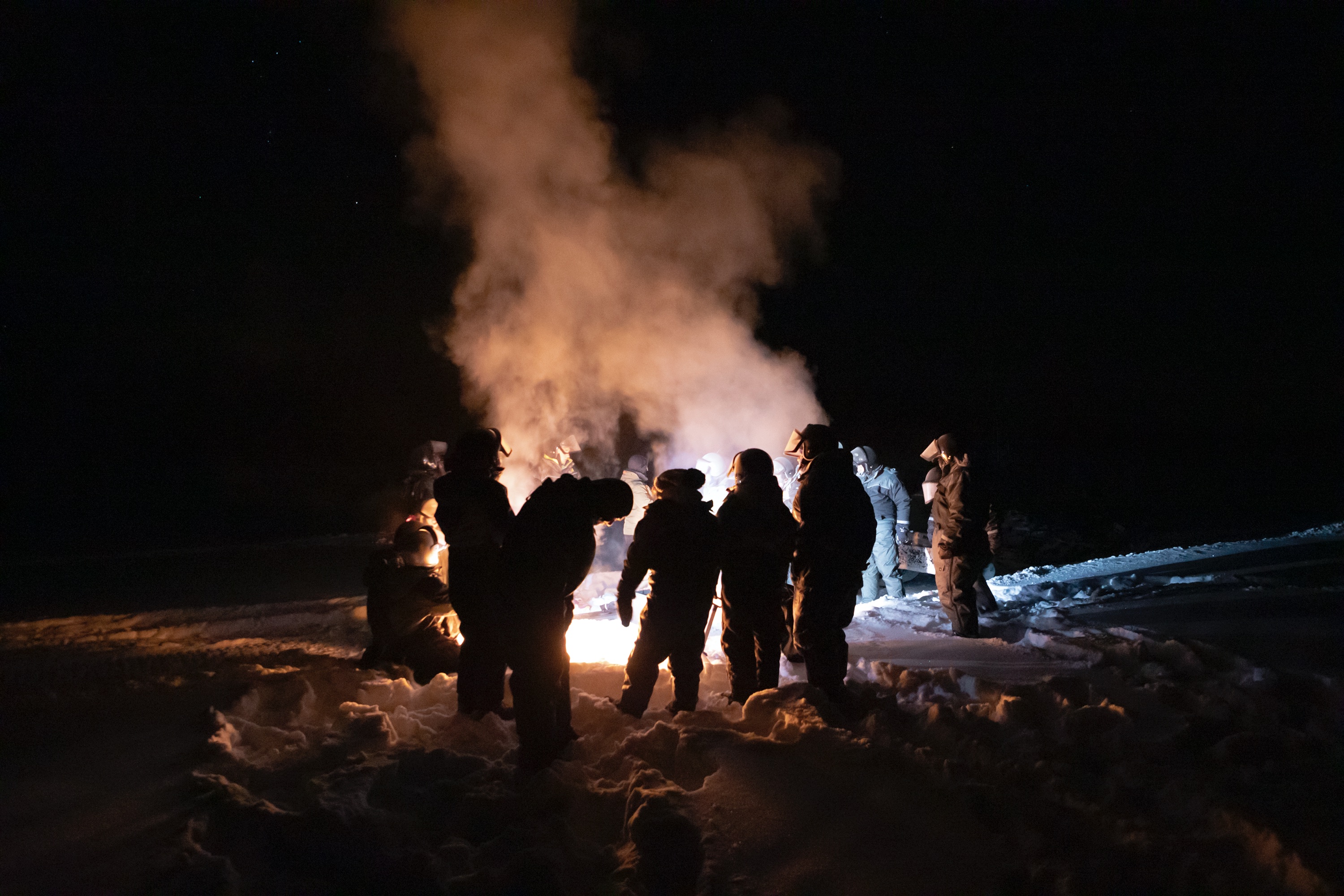 Nordlicht-Nachtausfahrt bei -28°C mit Grillen.