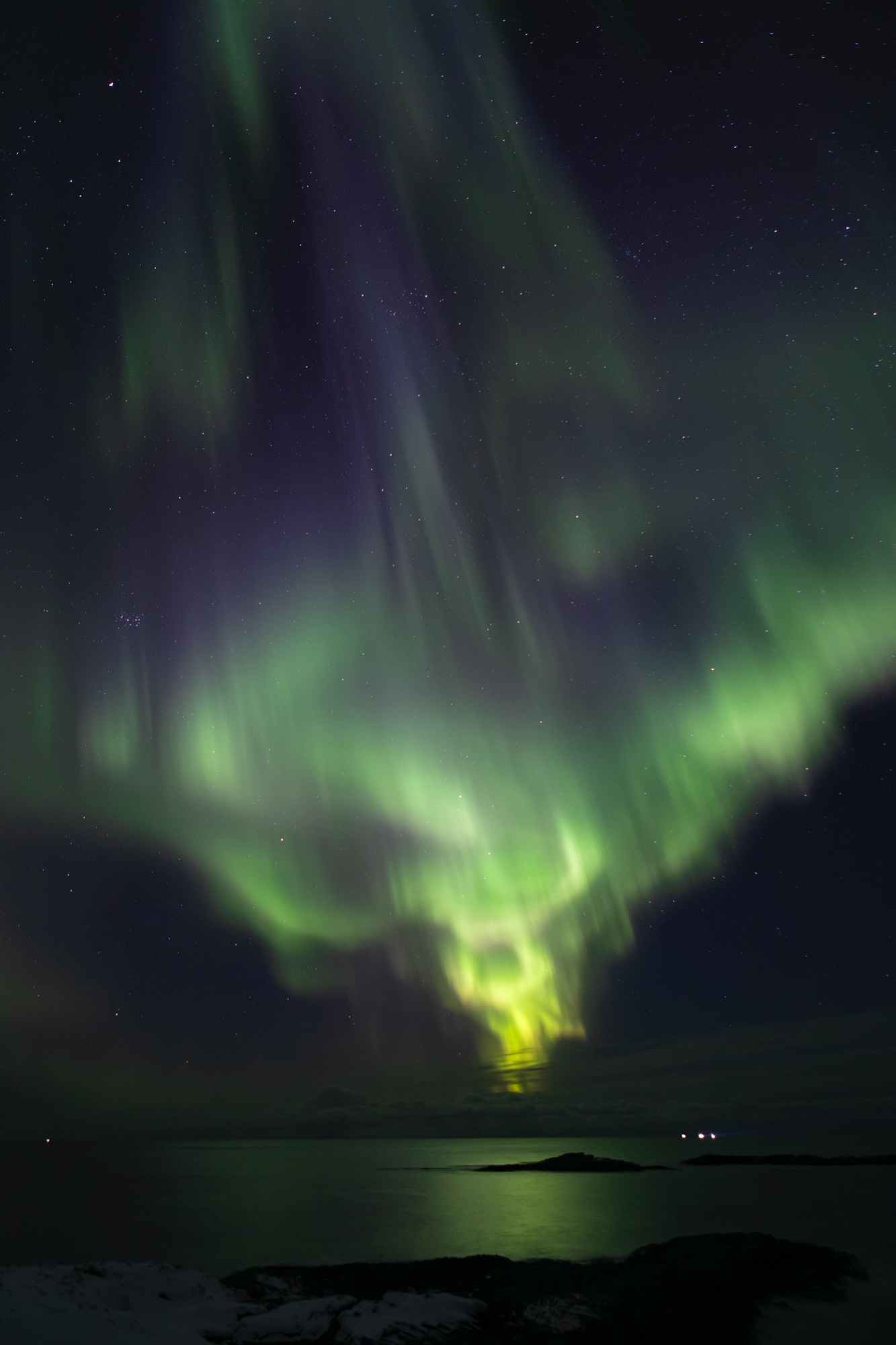 Polarlicht von der Nordspitze der Insel Andøya aus gesehen, Norwegen